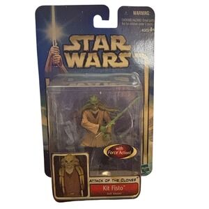 Star Wars Attack of the Clones Kit Fisto Jedi Master Figure '02 Hasbro New AS IS